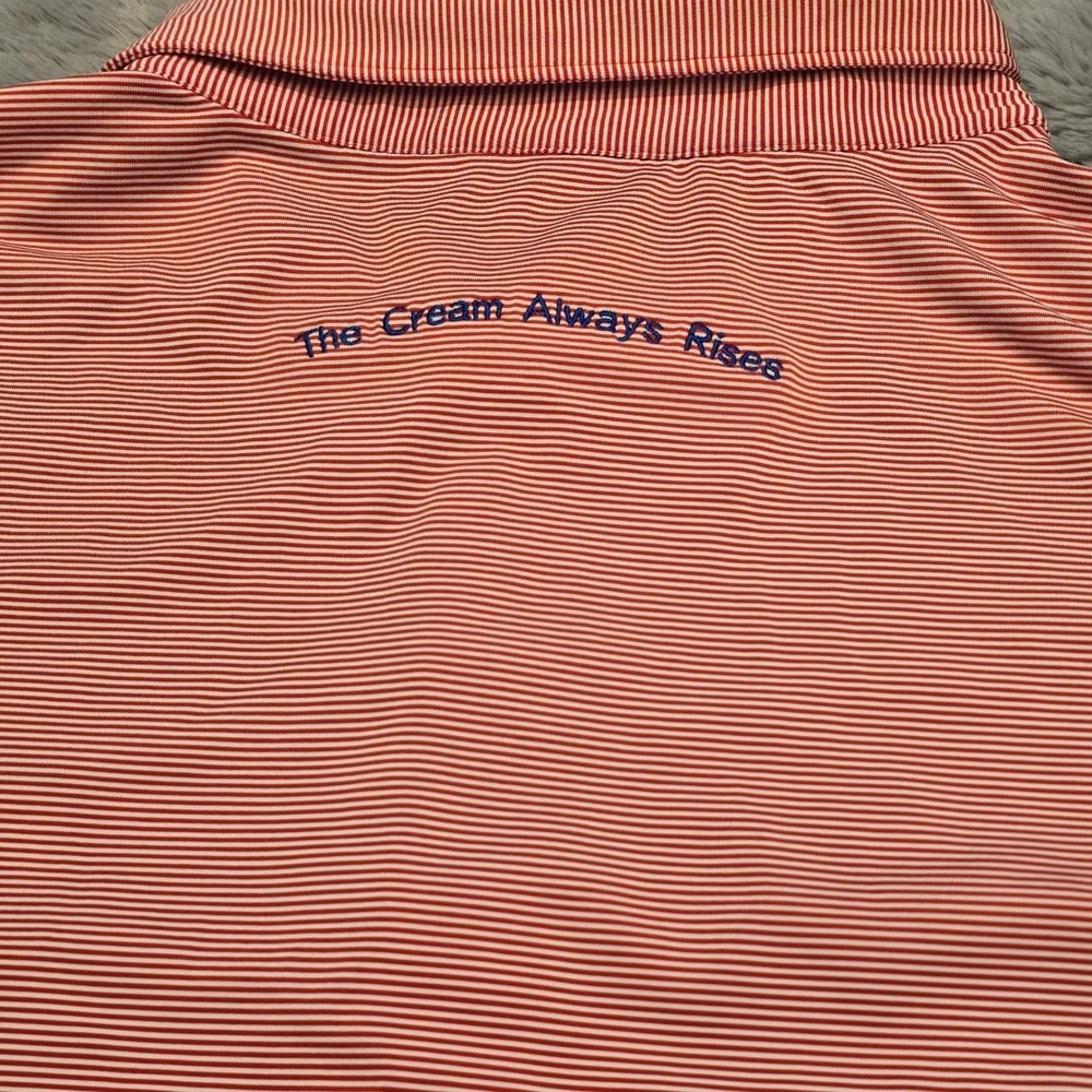 Peter Millar XXL Red White Striped Polo Shirt The Cream of the Stream Mens XXL